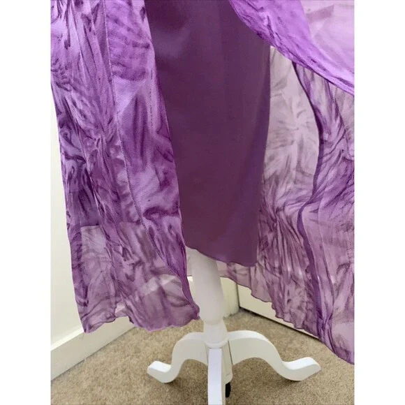 VtG Jonathan Martin 100% Silk Dress Y2K Fairy Babydoll Purple Sheer Sz 6 NWT - Picture 8 of 16
